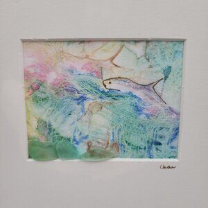 Unique Handcrafted Sea Glass Art Watercolor Cayman Islands Fish Beach Lover